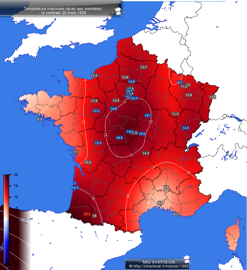 Carte des écarts aux normales