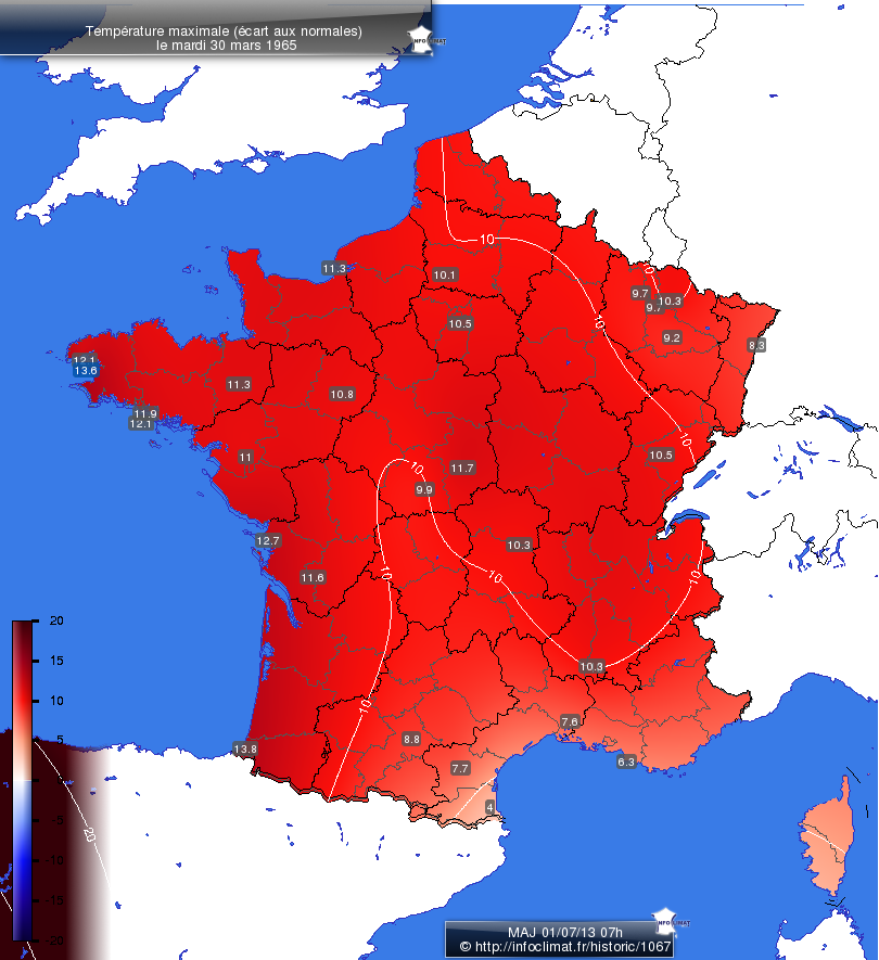 Carte des écarts aux normales