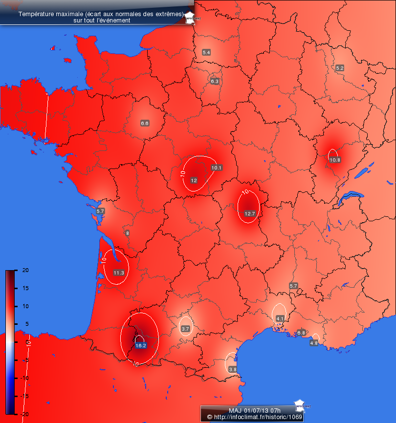 Carte des écarts aux normales