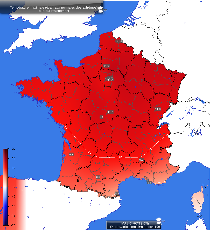 Carte des écarts aux normales