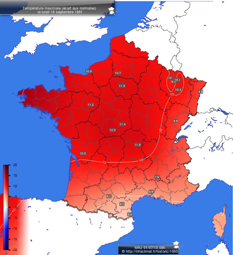 Carte des écarts aux normales