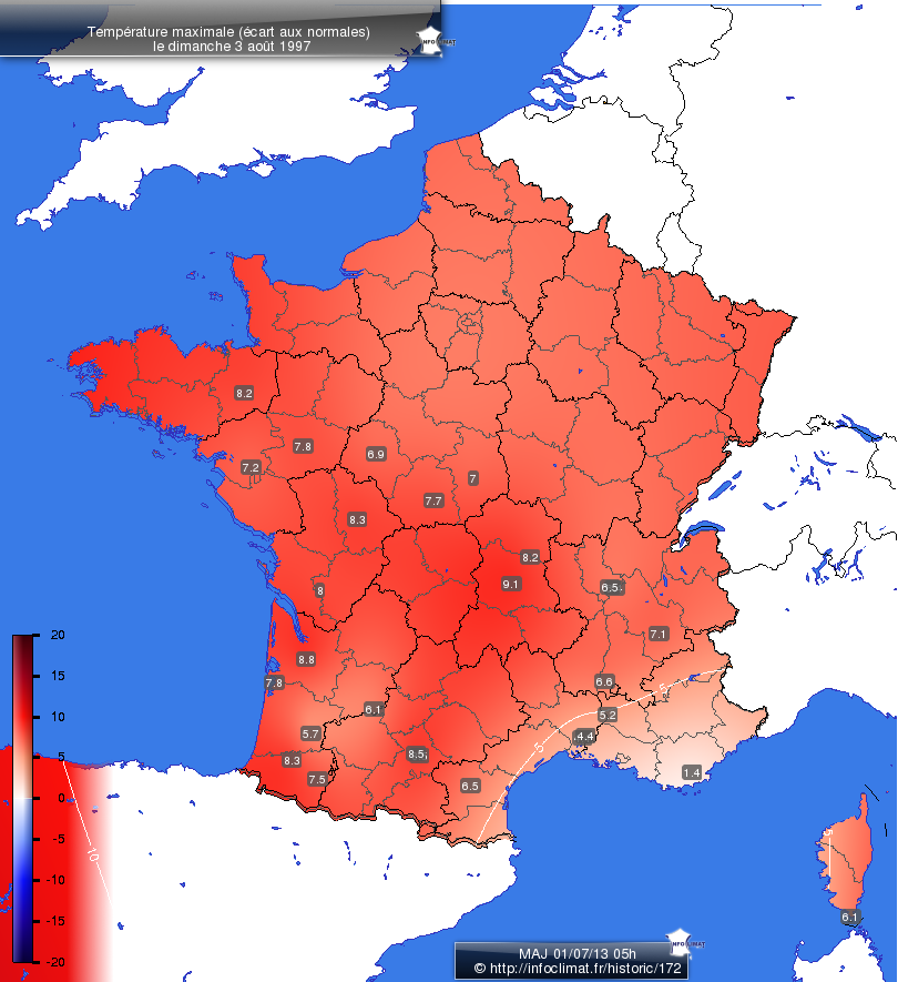 Carte des écarts aux normales