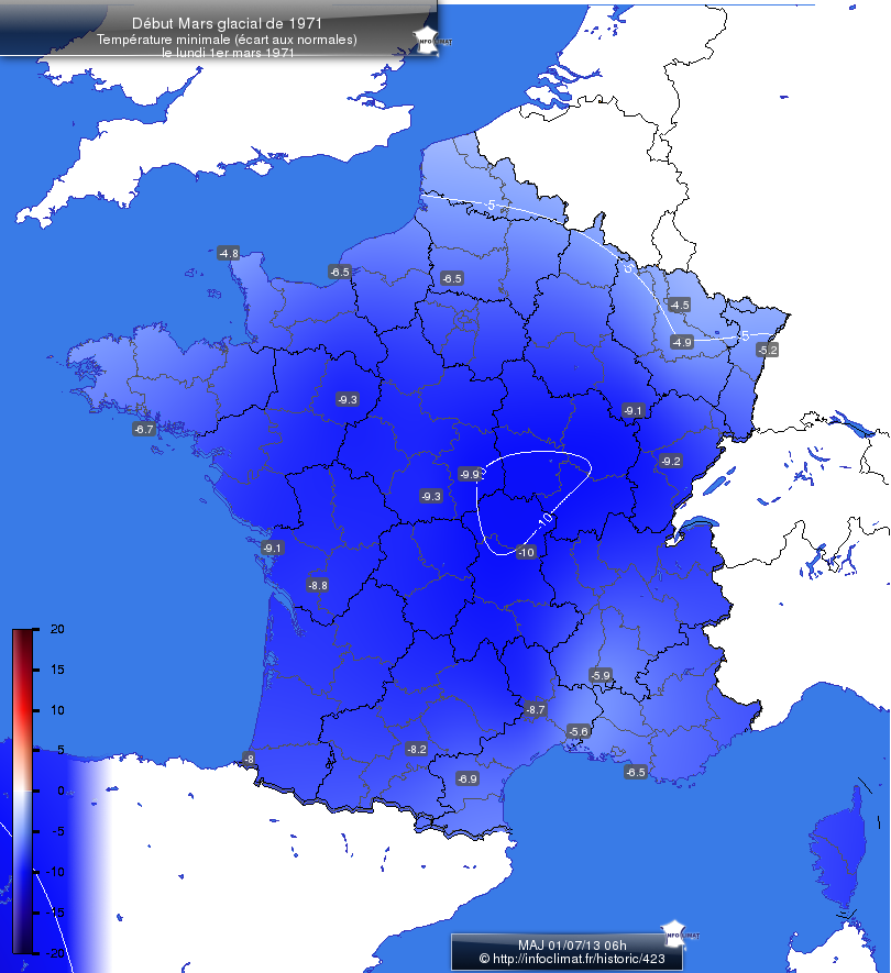 Carte des écarts aux normales