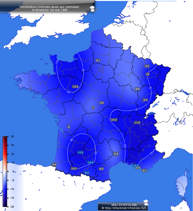 Carte des écarts aux normales