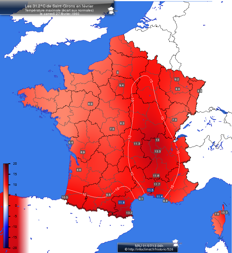 Carte des écarts aux normales