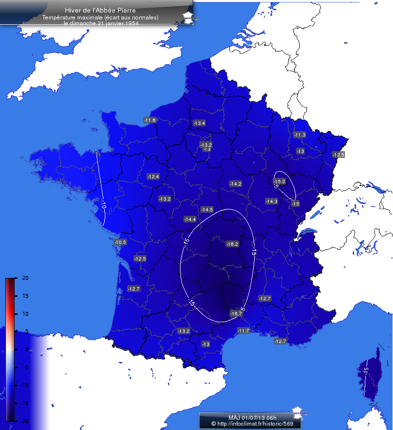 Carte des écarts aux normales