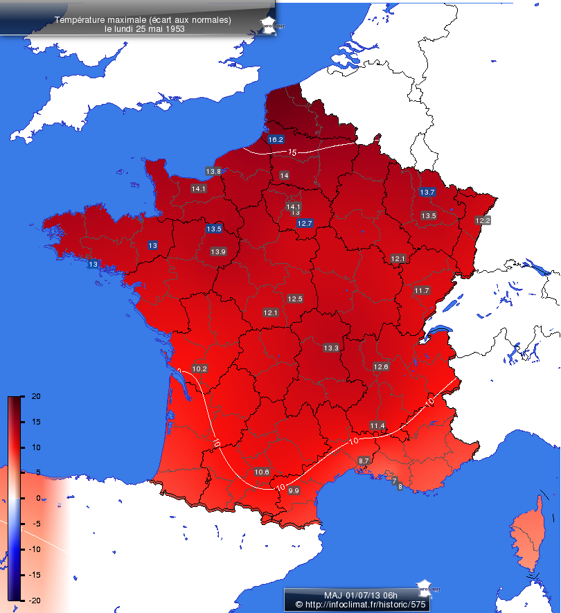 Carte des écarts aux normales