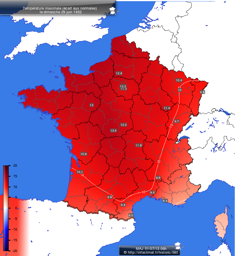 Carte des écarts aux normales