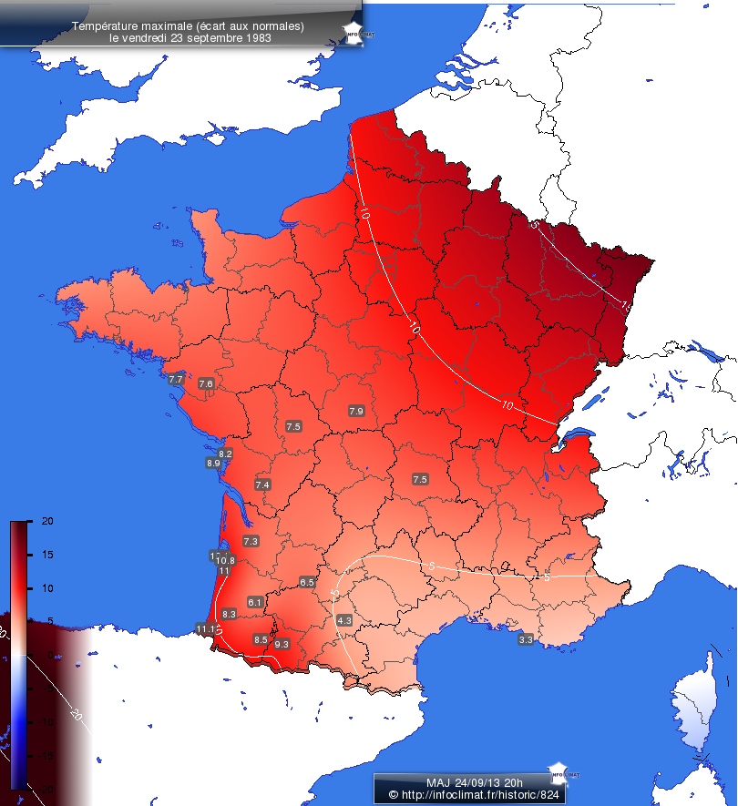 Carte des écarts aux normales